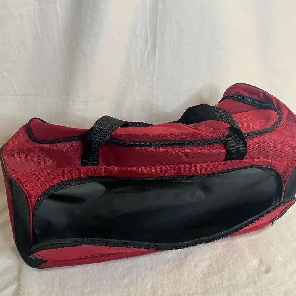 TAG red large duffel travel bag